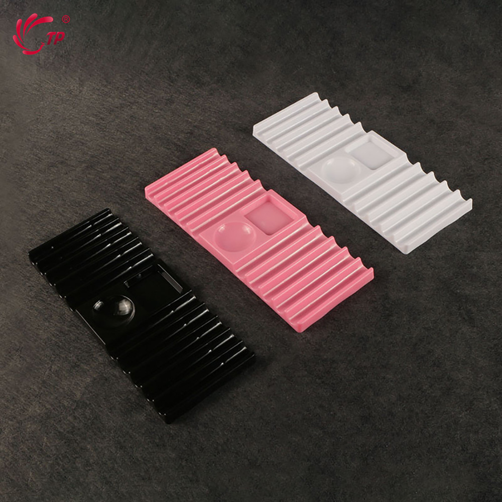 Nail Art Ombre - ที่วางปากกาพลาสติกแบบสองช่องสำหรับอุปกรณ์ทำเล็บ ที่เก็บแปรงทำเล็บ ที่เก็บแม่พิมพ์ต่อเล็บ ชั้นวางอุปกรณ์