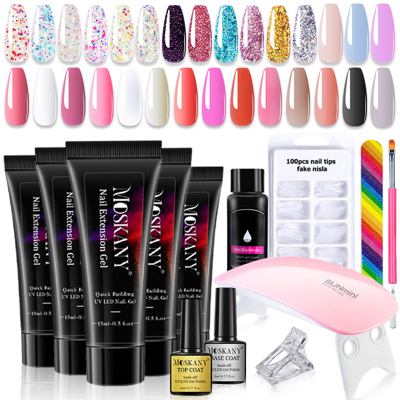 Nail Art Ombre - โพลีเล็บเจลชุดเต็ม 6W LED โคมไฟเล็บชุดสําหรับเริ่มต้นเล็บเคล็ดลับ Art 3D