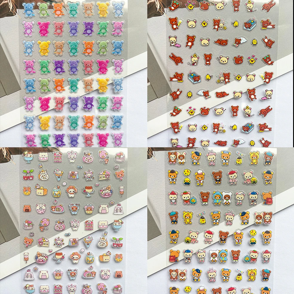 Nail Art Pink - พีวีซี ซุปเปอร์ มินิ สีชมพู ริลัคคุมะโปสเตอร์สินค้าสติกเกอร์ตกแต่งเล็บหมีตกแต่งเคสโทรศัพท์แล็ปท็อปแป้นพิมพ์สติกเกอร์น่ารักของขวัญ