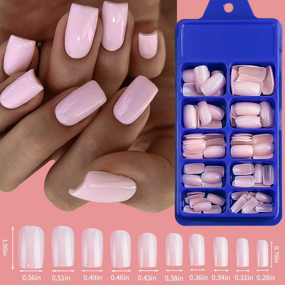 100/120pcs สีชมพูสีขาวกดบนเล็บ - Nail Art Press On บทวิจารณ์และราคา