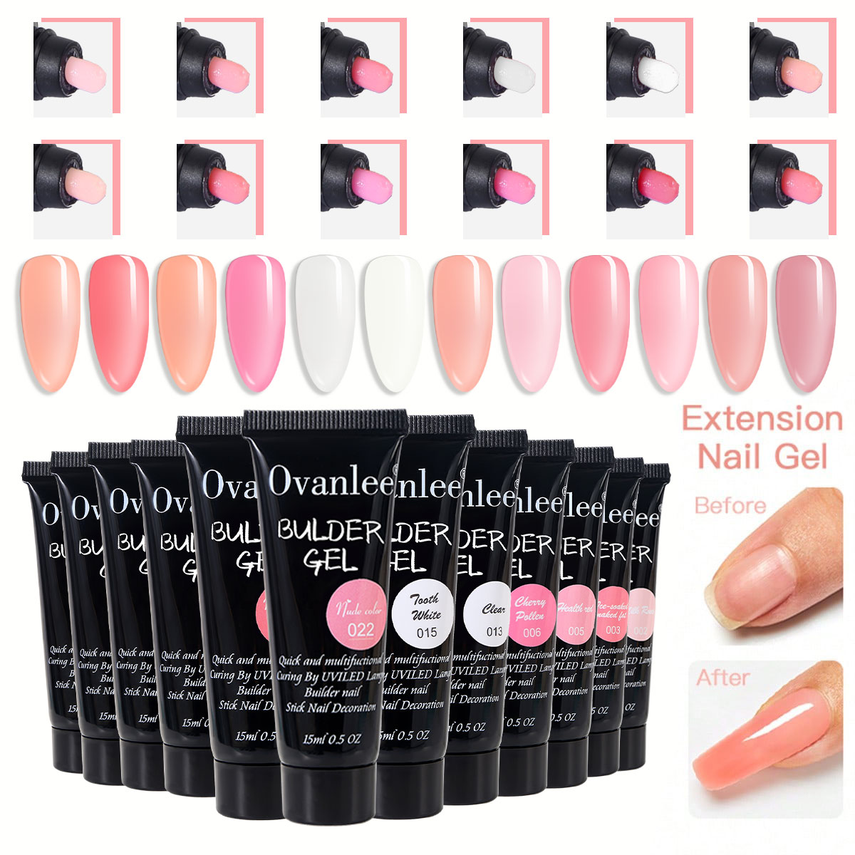 ชุดเจลต่อเล็บ Ovanlee 18 ชิ้น  - Nail Art Ombre บทวิจารณ์และราคา