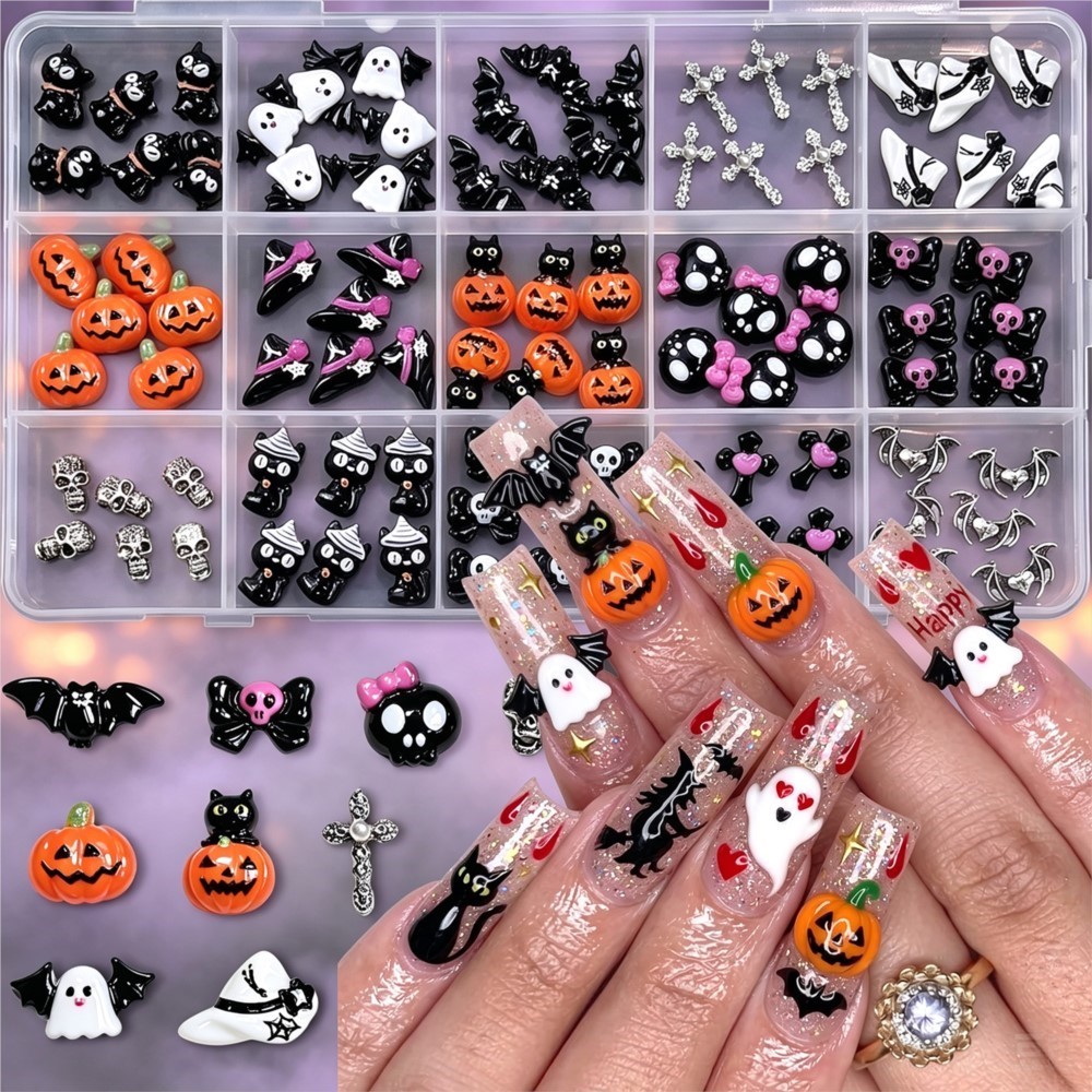 15 ช่อง 3D น่ารัก ลายฟักทอง/หั - Nail Art Valentines Day บทวิจารณ์และราคา