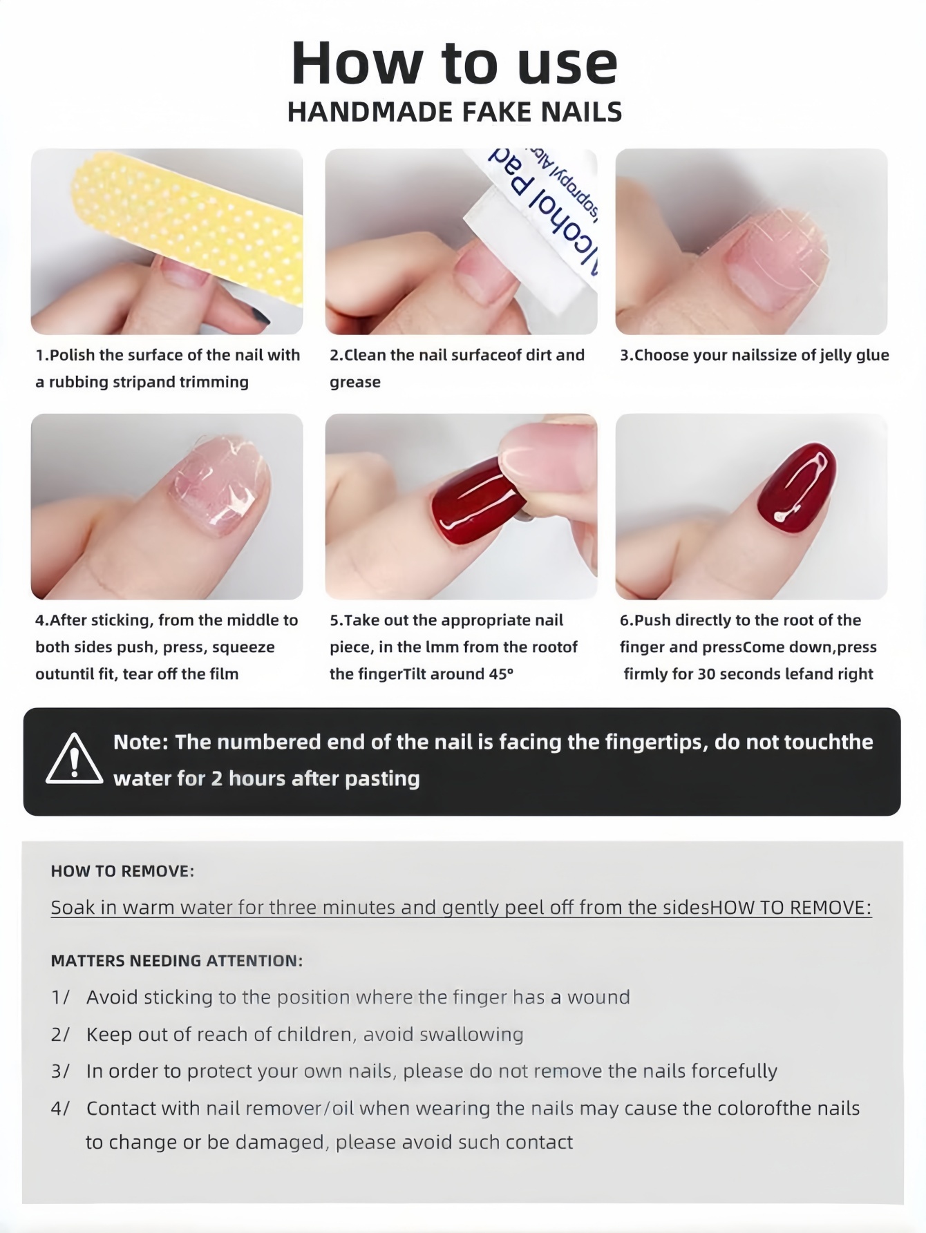 ชุดตกแต่งเล็บสไตล์การ์ตูนสีชมพ - Nail Art Press On บทวิจารณ์และราคา