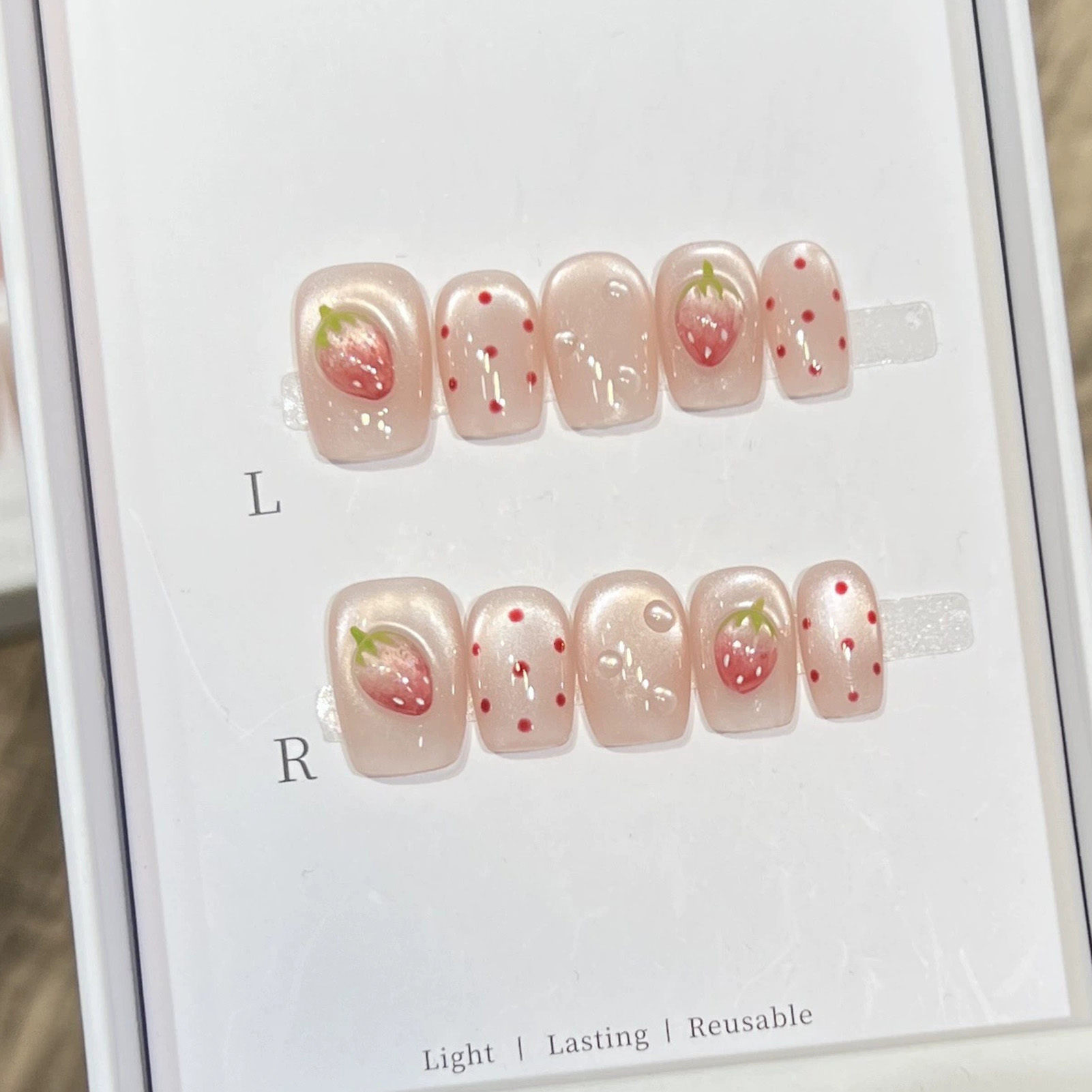 เล็บปลอมสั้นทรงเหลี่ยม 10 ชิ้น - Nail Art Press On บทวิจารณ์และราคา