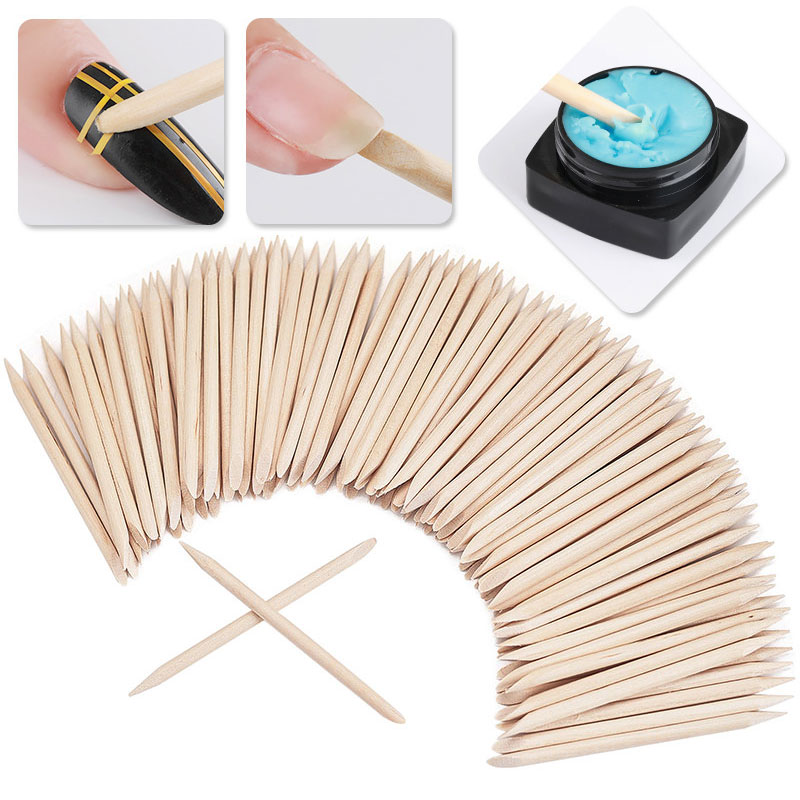 100 ชิ้น Cuticle Pusher Remove - Nail Art Orange บทวิจารณ์และราคา