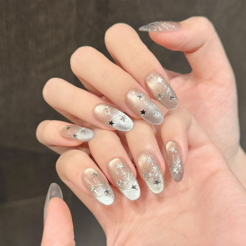 10pcs Cat's Eye Handmade เล็บป - Nail Art Pink บทวิจารณ์และราคา