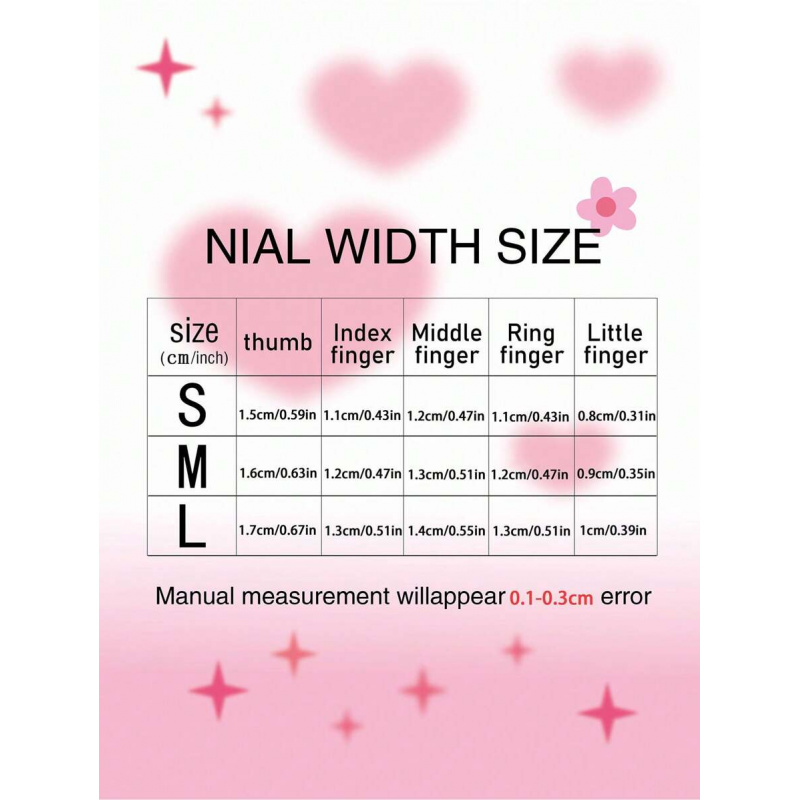เล็บปลอมทำมือสีชมพู 10 ชิ้น ทร - Nail Art Pink บทวิจารณ์และราคา